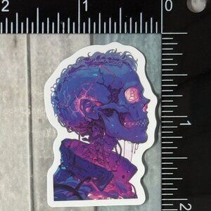 🌀10/$10🌀 Moonlit Purple Gothic Skull Reusable Waterproof Vinyl Sticker Decal